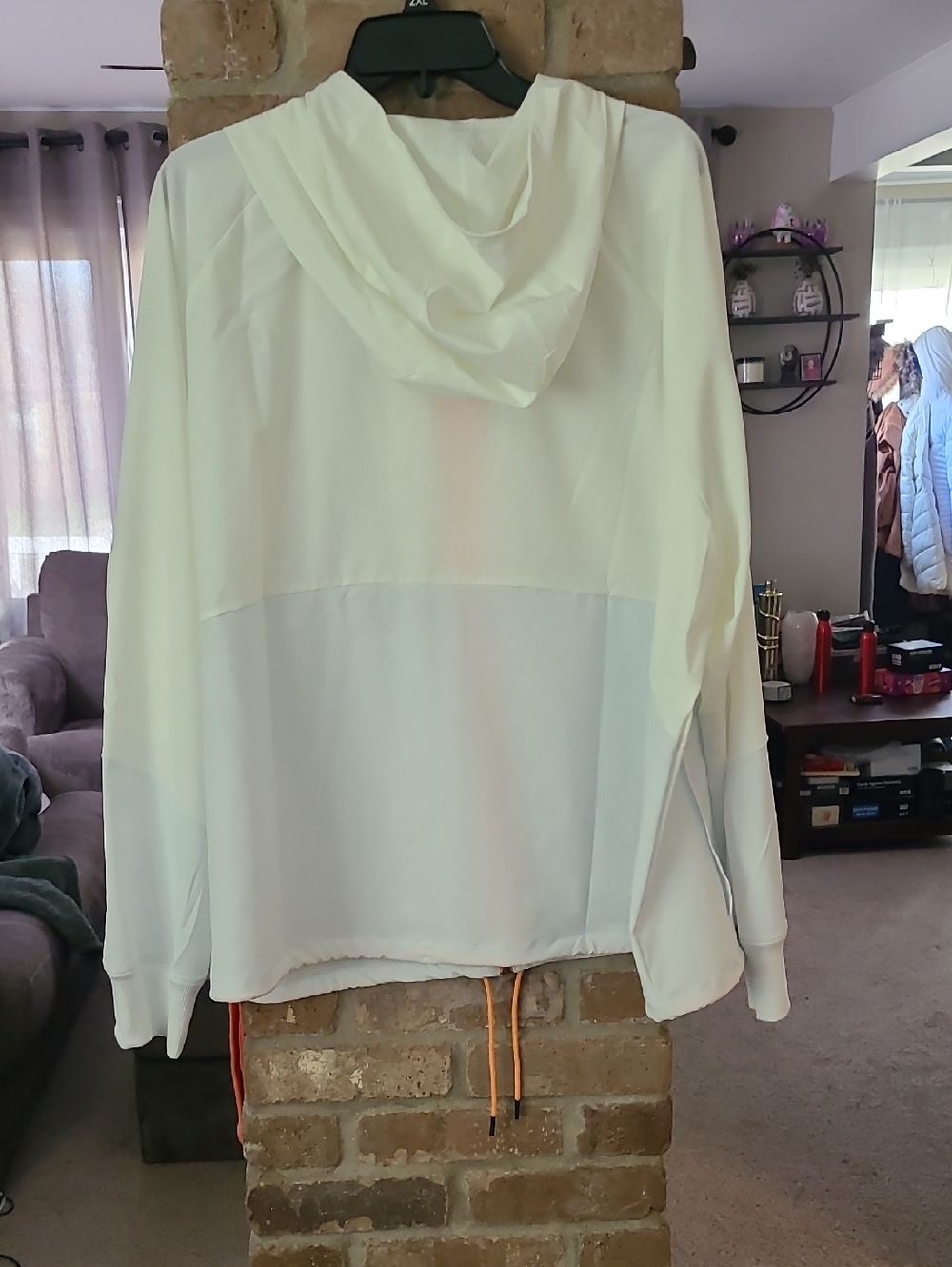 Under Armour White Hooded Jacket with Peach/Orange Zipper - Picture 8 of 8